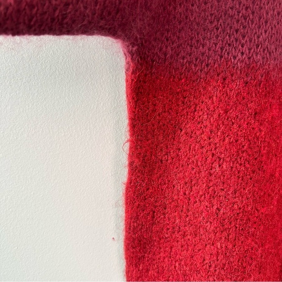 Rag & Bone Holland Funnel Neck Sweater in Burgundy Stripe Wool and Alpaca Size S - Picture 5 of 12